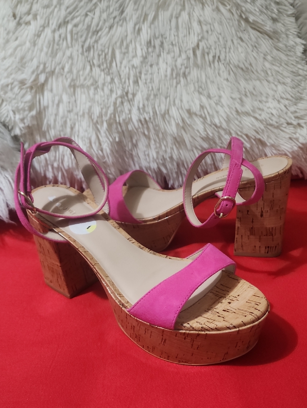 Stuart Weitzman Women’s 100MM Gala Suede Pink Platform Sandals